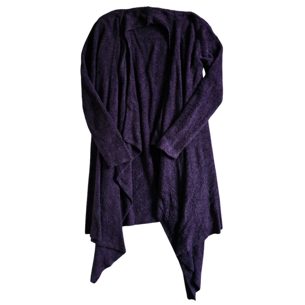 BAREFOOT DREAMS Bamboo Chic Lite Shawl Duster Wrap Sweater S/M Purple